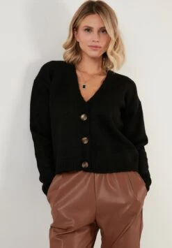 LELA CardiganBlack Donna Maglieria L6S21I03P-Q11 -Lela 7a89f3c56dbc483b9f165fcf5ff56631