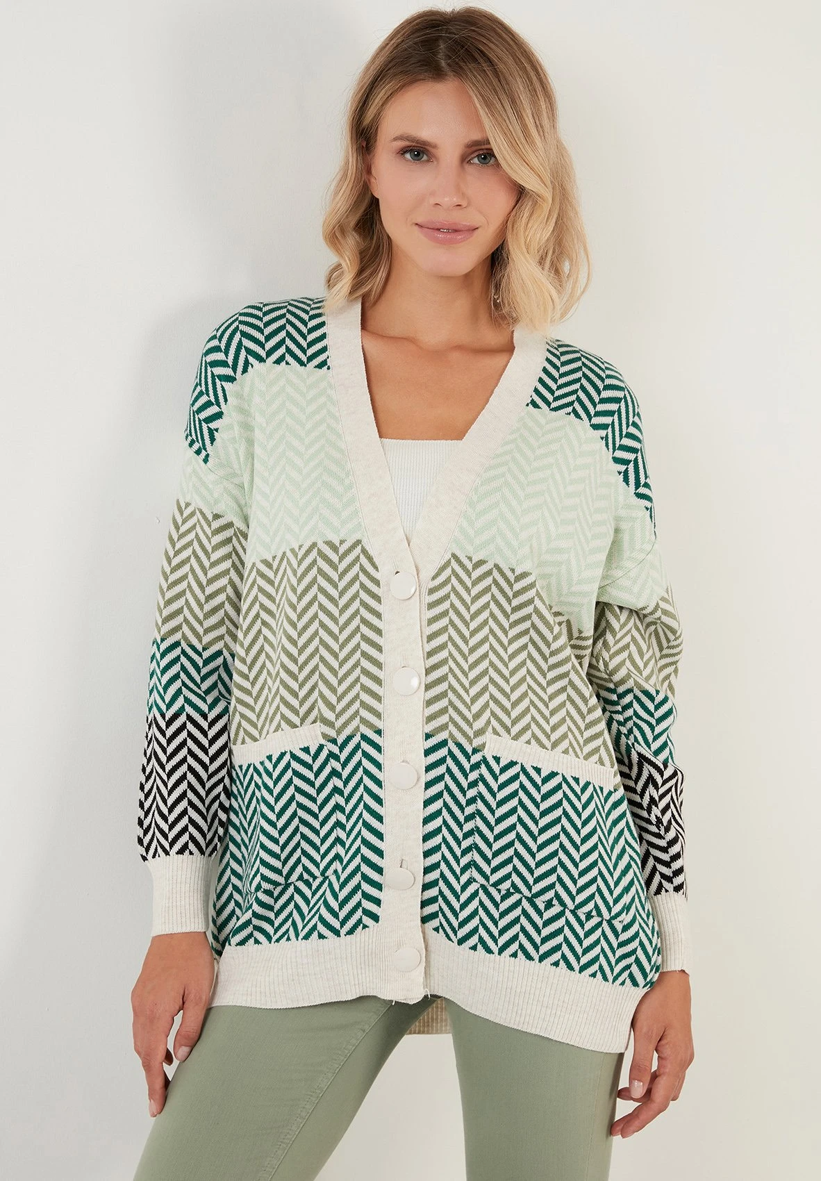 LELA Regular FitCardiganEmerald Green Donna Maglieria L6S21I03Q-M11 1 LELA Regular FitCardiganEmerald Green Donna Maglieria L6S21I03Q-M11