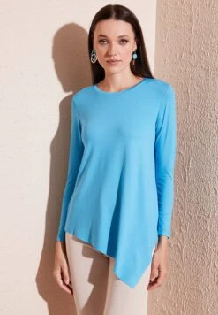 LELA Asymmetric Cut Crew Neck- Maglietta A Manica Lunga - Blue 11 LELA Asymmetric Cut Crew Neck- Maglietta A Manica Lunga - Blue -Lela 7df2e2e8f6224a16ae7584917859e62a