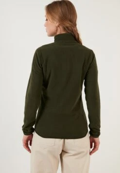 LELA High Collar Zipper Giacca In PileKhaki Donna Felpe L6S21G002-N11 -Lela 7e9f84d90a774b79bfa6ce9113516340