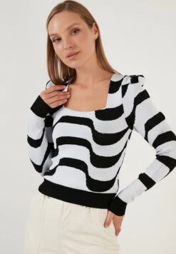 LELA Maglione - Black White -Lela 7fee2bd074624acaaecc94beb319b8f5