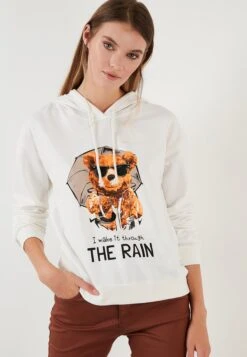 LELA Regular FitFelpa Con CappuccioWhite Donna Felpe L6S21J00Z-A11