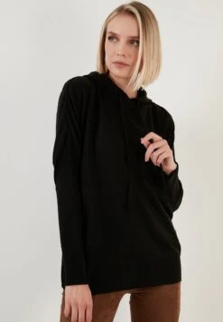 LELA Regular FitFelpa Con CappuccioBlack Donna Maglieria L6S21I033-Q11 -Lela 81a456a3cff24532a1224256b9c40a78