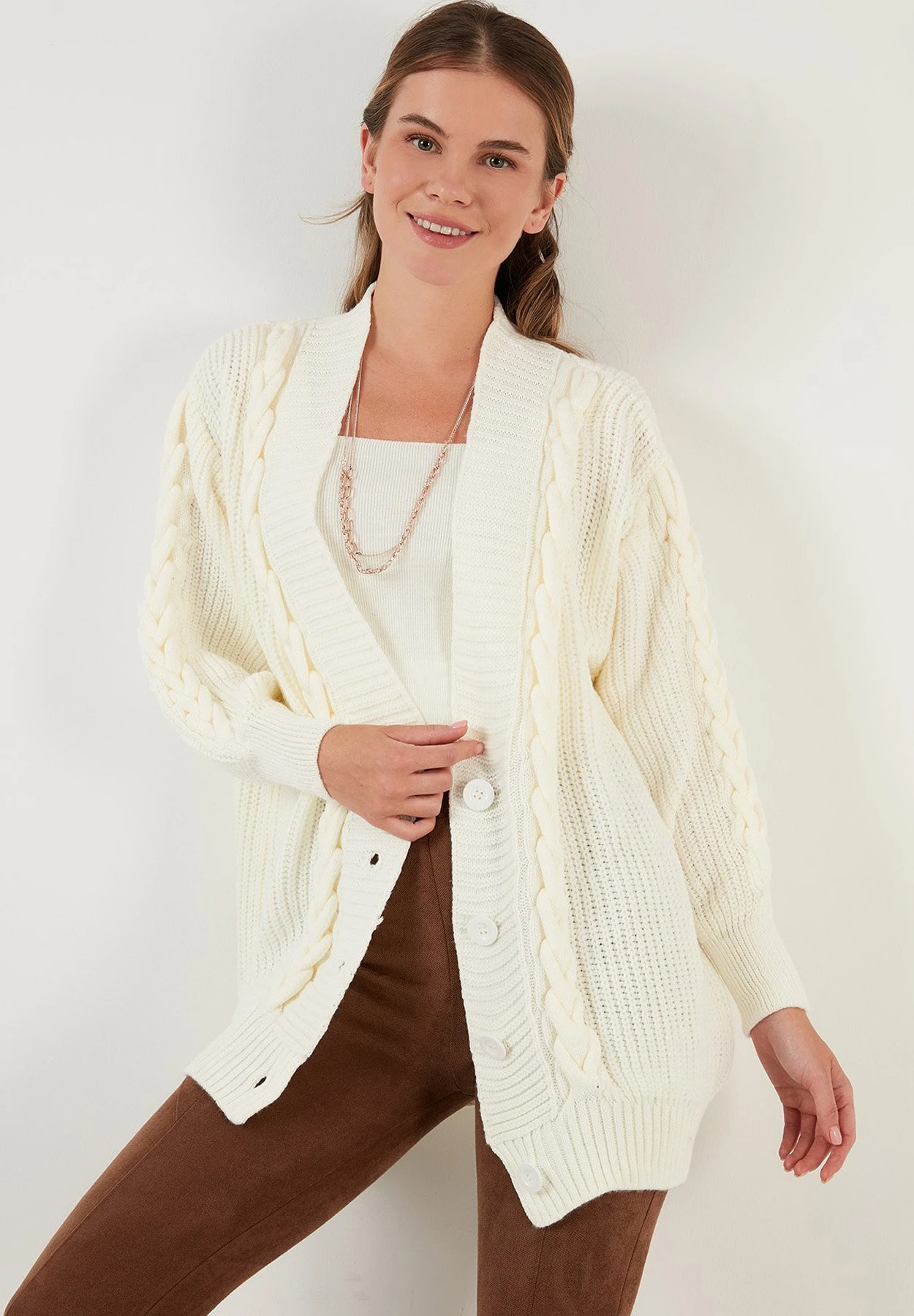 LELA Cardigan - Ecru 3 LELA Cardigan - Ecru - immagine 3