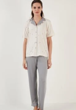 LELA Set Regular FitPigiamaEcru Donna Intimo Notte E Loungewear L6S81P00O-A11