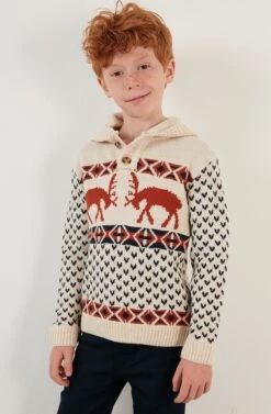 LELA Regular FitFelpa Con CappuccioBeige Bambini Pullover & Cardigan L6S24J006-B11 -Lela 912c5b692fb14ebf829e9b49f9aadc63
