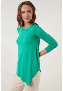 LELA Asymmetric Cut Crew Neck Maglietta A Manica LungaBenetton Color Donna T-shirt E Top L6S21E000-M11 -Lela 92d6105a014042ac8ecbaa2154bd2df6