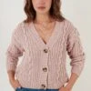 LELA Regular Fit - Cardigan - Powder Pink