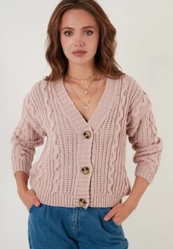 LELA Regular Fit - Cardigan - Powder Pink