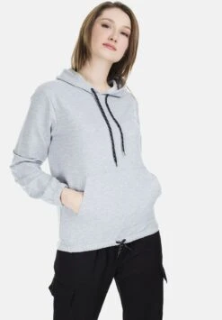 LELA Slim Fit - Felpa Con Cappuccio - Grey