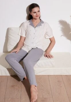 LELA Set Regular FitPigiamaEcru Donna Intimo Notte E Loungewear L6S81P00O-A11 -Lela 9b4a01e17f8e4731821ad367eb0b03aa