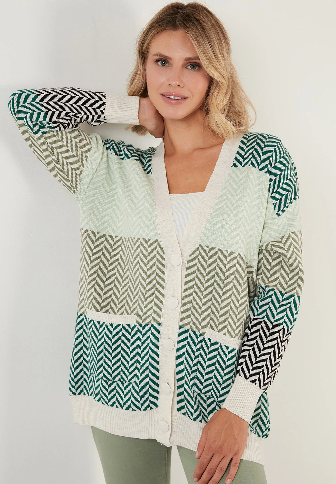 LELA Regular FitCardiganEmerald Green Donna Maglieria L6S21I03Q-M11 5 LELA Regular FitCardiganEmerald Green Donna Maglieria L6S21I03Q-M11 - immagine 5