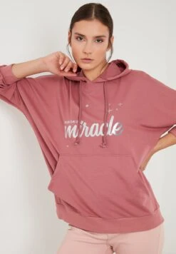 LELA Loose FitFelpa Con CappuccioDusty Rose Color Donna Felpe L6S21J00O-J11 -Lela a0294c8c4415498487ddbcec7445110f