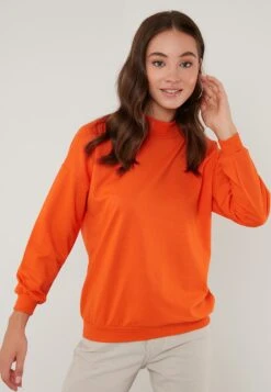 LELA Regular FitFelpaOrange Color Donna Felpe L6S21J00D-H11 -Lela a06e0cfe875f4470b8b7bb907e8c38b2
