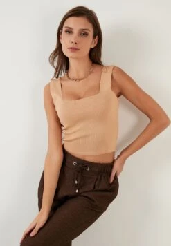 LELA Slim FitTopBiscuit Donna T-shirt E Top L6S21D027-O11 -Lela a5a6142796484e5690278af95dd1c04e