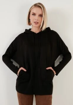 LELA Regular FitFelpa Con CappuccioBlack Donna Maglieria L6S21I033-Q11