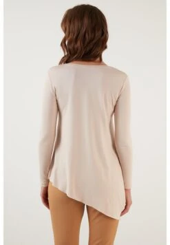 LELA Asymmetric Cut Crew Neck Maglietta A Manica LungaStone Donna T-shirt E Top L6S21E000-C11 -Lela a7e9044cb29044ff84b1a137001501d6