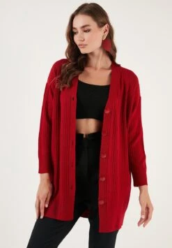 LELA Cardigan - Red -Lela a9d41701fc12461b86a9c9ed985da760
