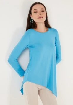 LELA Asymmetric Cut Crew Neck- Maglietta A Manica Lunga - Blue 8 LELA Asymmetric Cut Crew Neck- Maglietta A Manica Lunga - Blue -Lela aad90992dbb246bfa4ee7442da38aa27