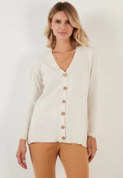 LELA Regular FitCardiganEcru Donna Maglieria L6S21I042-A11