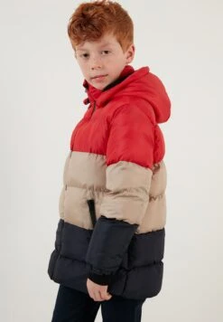 LELA Removable Hooded InflatableCappotto InvernaleRed-Stone Colored-Navy Blue Bambini Abbigliamento Outwear L6S26L000-G12 -Lela af39b6c267a94840ac1549e0c1b7e0c3