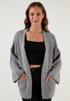 LELA CardiganGrey Donna Maglieria L6S21I02M-C11 -Lela b33223e7be614ee688ebab7e4176c7e4