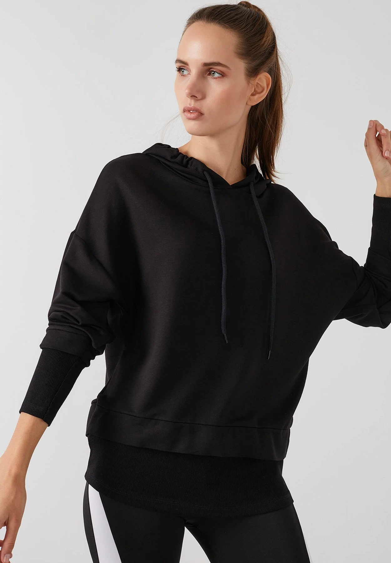 LELA Felpa Con CappuccioBlack Donna Felpe L6S21I005-Q11 2 LELA Felpa Con CappuccioBlack Donna Felpe L6S21I005-Q11 - immagine 2