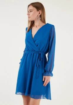 LELA Mini- Vestito Estivo - Blue -Lela b7cb1068901b4b45932281e14ffe8bbf