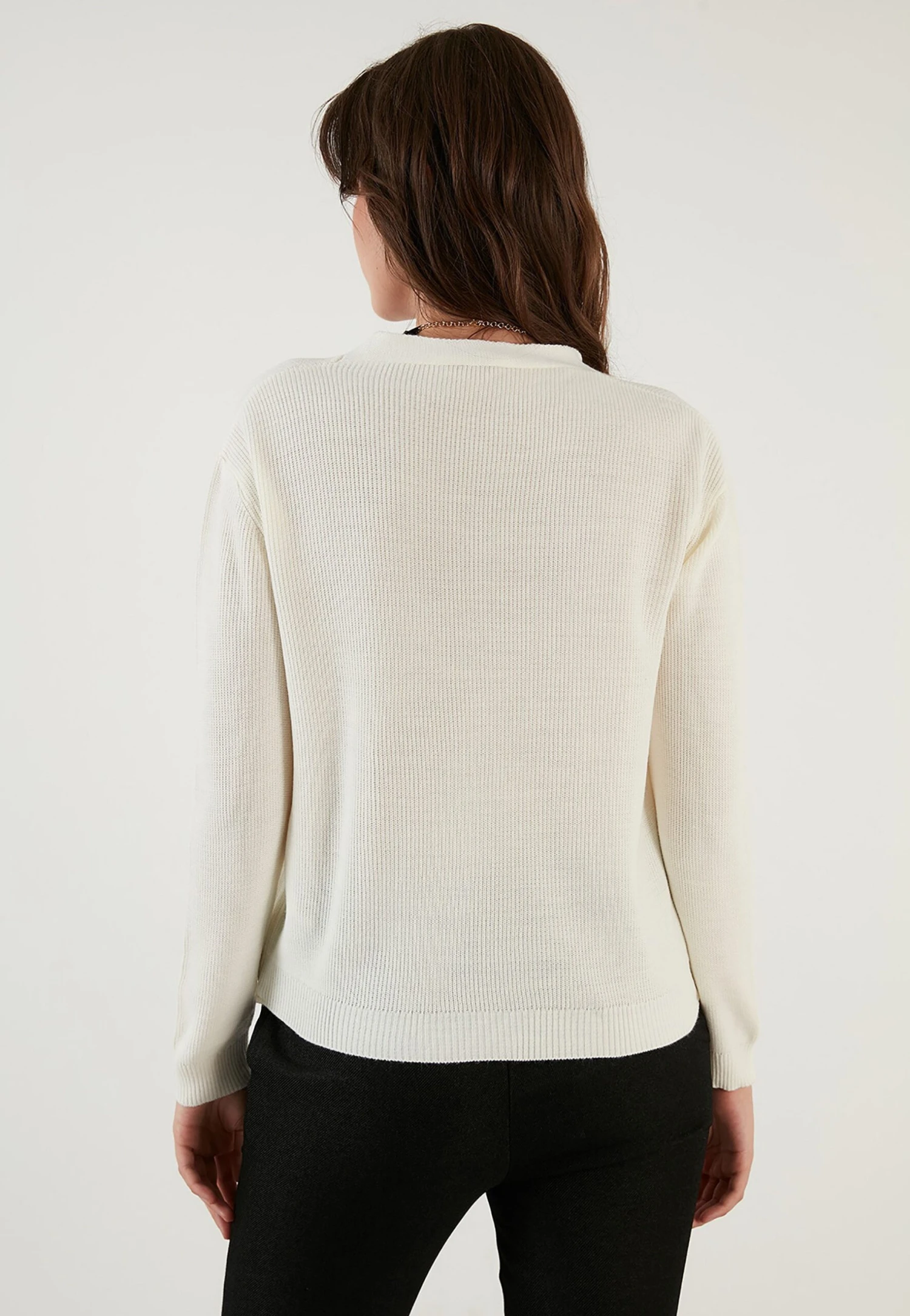 LELA Regular FitCardiganEcru Donna Maglieria L6S21I02A-A11 3 LELA Regular FitCardiganEcru Donna Maglieria L6S21I02A-A11 - immagine 3