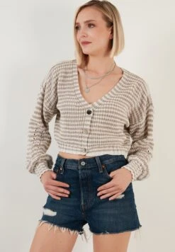 LELA Regular FitCardiganStone Donna Maglieria L6S21I04B-C11