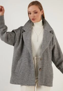 LELA Loose Fit - Cappotto Corto - Grey -Lela bfaa5042799941b38434e823376c27e0