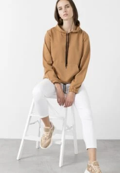 LELA Slim FitFelpa Con CappuccioBiscuit Color Donna Felpe L6S21J004-A11 -Lela bfc2e8546e40404db753827d31106296