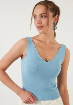 LELA Regular FitTopLight Blue Donna T-shirt E Top L6S21D01T-K12 -Lela c05f26b813864cb99d329a0b081770db