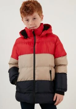 LELA Removable Hooded InflatableCappotto InvernaleRed-Stone Colored-Navy Blue Bambini Abbigliamento Outwear L6S26L000-G12
