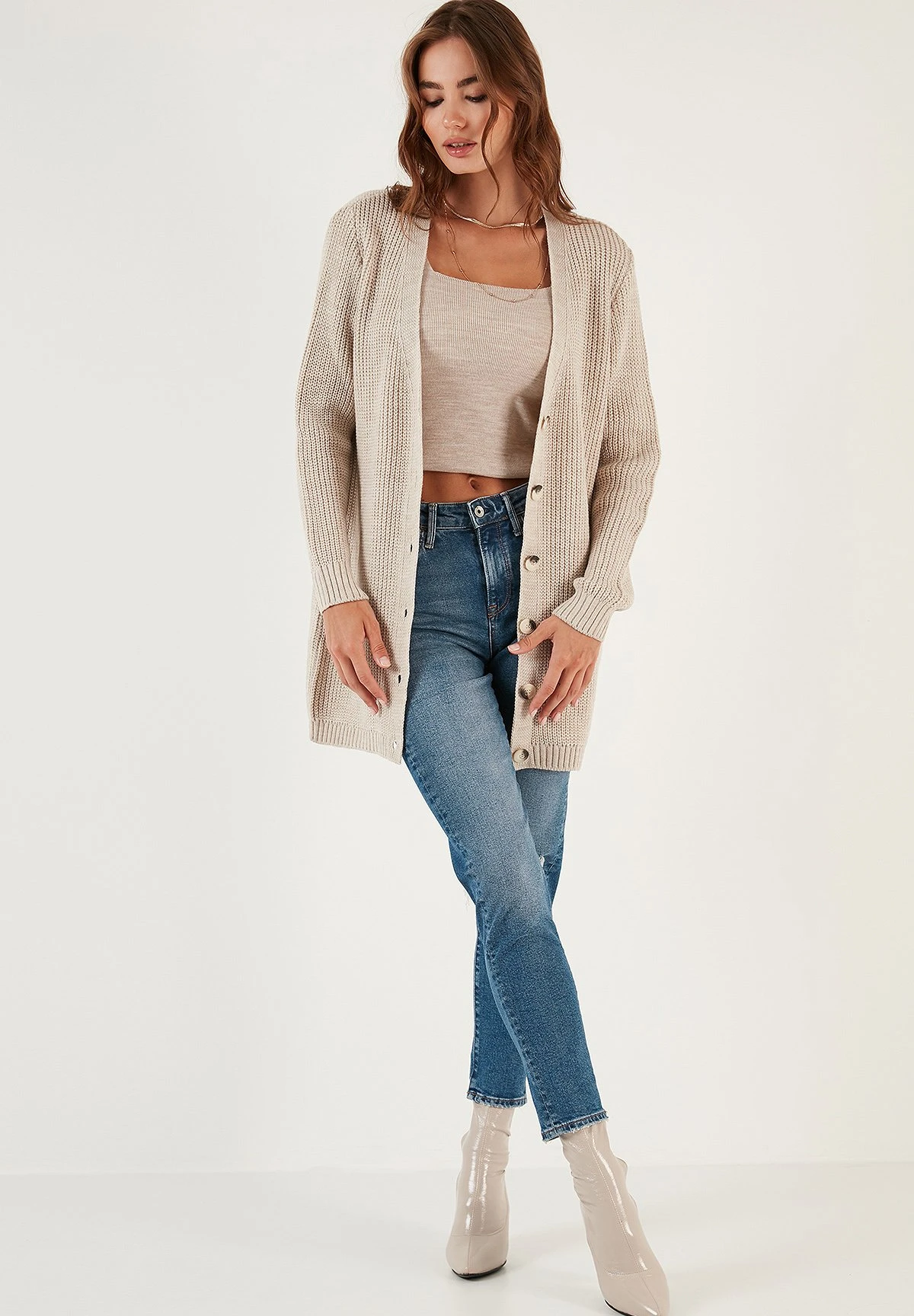 LELA Regular FitCardiganStone Colored Donna Maglieria L6S21I00T-B11 2 LELA Regular FitCardiganStone Colored Donna Maglieria L6S21I00T-B11 - immagine 2