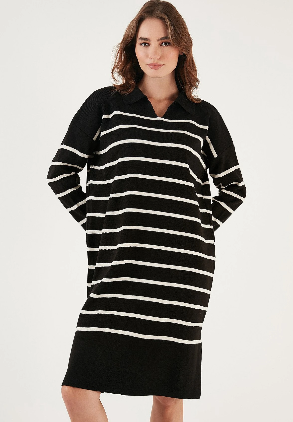 LELA Abito In MagliaBlack/Light Stone Donna Vestiti L6S21C02K-Q11 5 LELA Abito In MagliaBlack/Light Stone Donna Vestiti L6S21C02K-Q11 - immagine 5