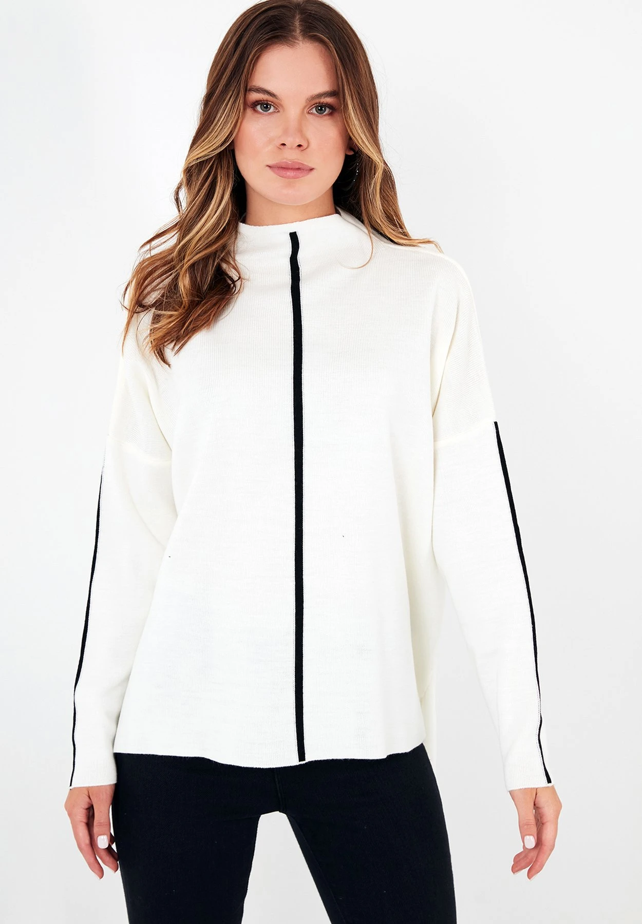 LELA MaglioneBeige, Black Donna Maglieria L6S21I00U-B11 1 LELA MaglioneBeige, Black Donna Maglieria L6S21I00U-B11