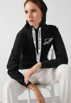 LELA Slim FitFelpa Con CappuccioBlack Donna Felpe L6S21J006-Q11 -Lela d1783cea391b43f8ae67ae5f442474f3