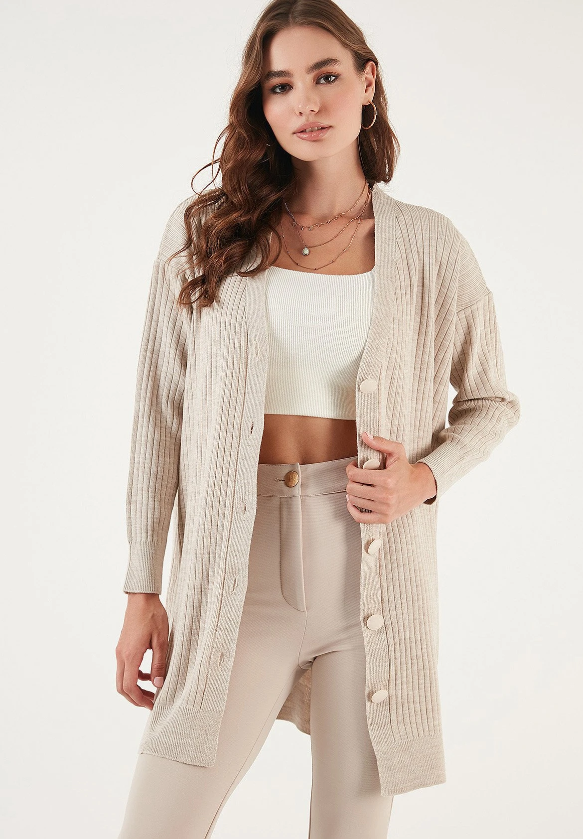 LELA Cardigan - Stone 5 LELA Cardigan - Stone - immagine 5