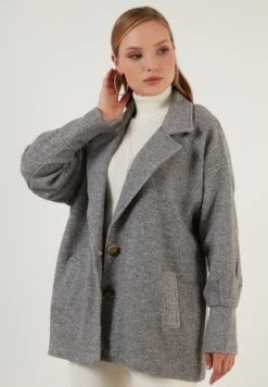 LELA Loose Fit - Cappotto Corto - Grey -Lela d857986e31d649e9bd9bf4163f1f69a6