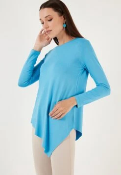 LELA Asymmetric Cut Crew Neck- Maglietta A Manica Lunga - Blue 10 LELA Asymmetric Cut Crew Neck- Maglietta A Manica Lunga - Blue -Lela d8f11b50de3246f28aed5ea7ca004e7c