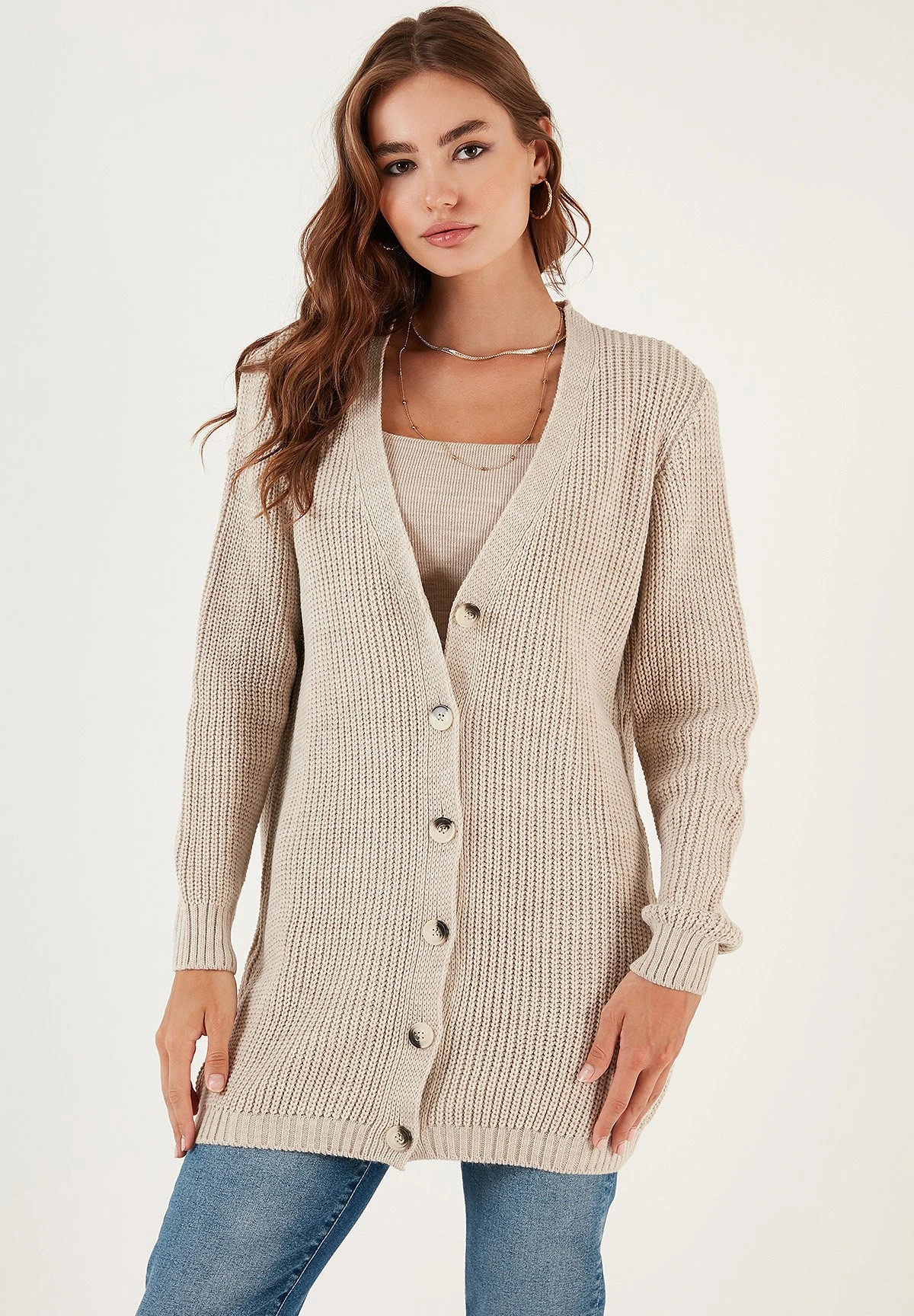 LELA Regular FitCardiganStone Colored Donna Maglieria L6S21I00T-B11 4 LELA Regular FitCardiganStone Colored Donna Maglieria L6S21I00T-B11 - immagine 4