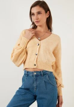 LELA CardiganMustard Donna Maglieria L6S21I048-E11 -Lela e4c68dcb25ff44879b939ab743078552