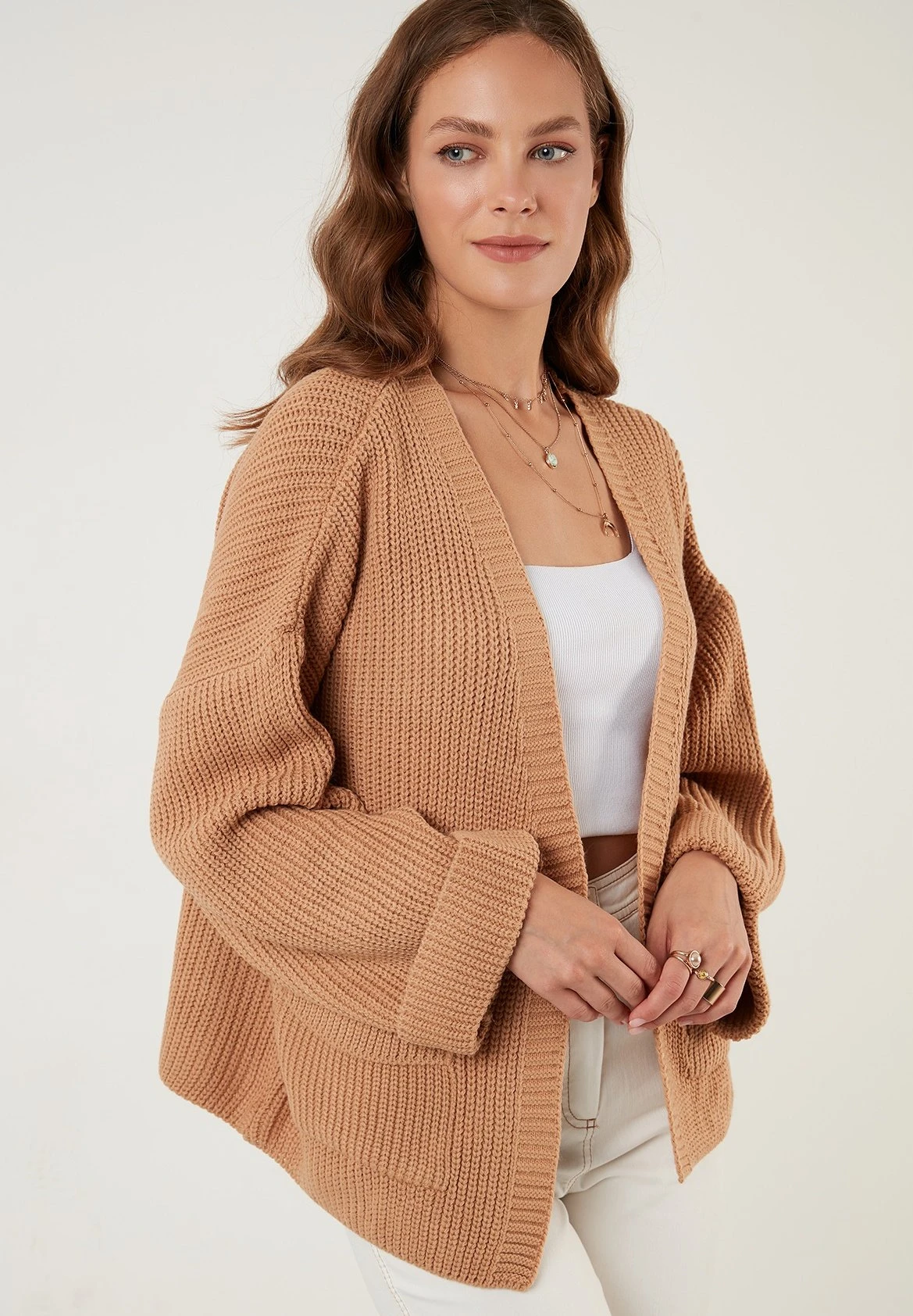 LELA CardiganCamel Donna Maglieria L6S21I02M-B11 4 LELA CardiganCamel Donna Maglieria L6S21I02M-B11 - immagine 4