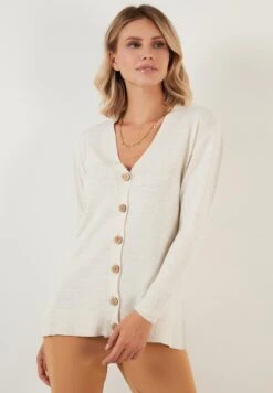 LELA Regular FitCardiganEcru Donna Maglieria L6S21I042-A11 -Lela e62f606df8f544e088245465f4759e08