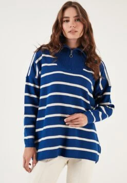 LELA MaglioneRoyal Blue/Light Stone Donna Maglieria L6S21I05C-K11