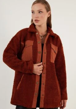 LELA Loose Fit - Giacca In Pile - Snuff Colored