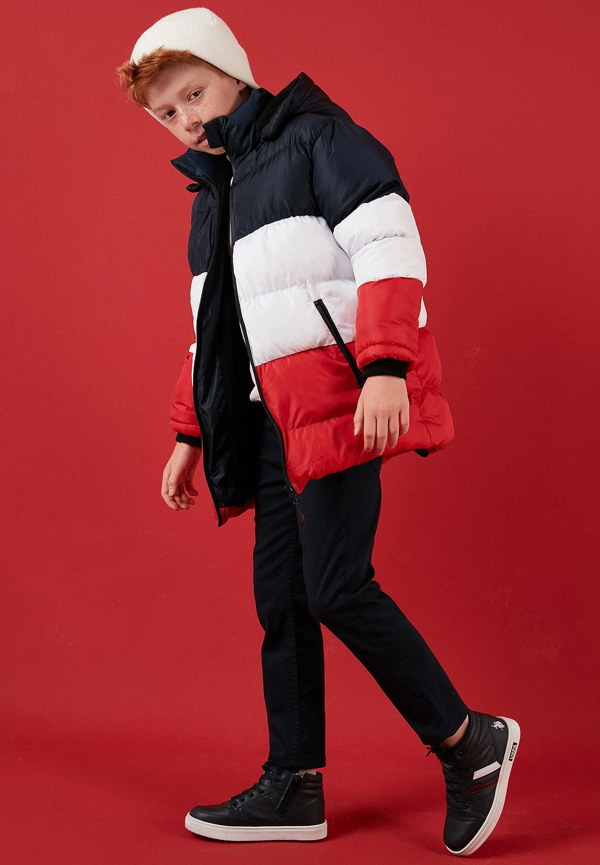 LELA Removable Hooded InflatableCappotto InvernaleD Blue White Red Bambini Abbigliamento Outwear L6S26L000-K11 5 LELA Removable Hooded InflatableCappotto InvernaleD Blue White Red Bambini Abbigliamento Outwear L6S26L000-K11 - immagine 5