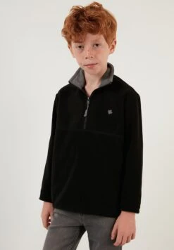 LELA Felpa In PileBlack Bambini Pullover & Cardigan L6S24K001-Q11 -Lela edd37f6f76af48a2a34b850e49863ffd