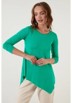 LELA Asymmetric Cut Crew Neck Maglietta A Manica LungaBenetton Color Donna T-shirt E Top L6S21E000-M11 -Lela f2d133a8fed64147b7ddd2964bd960e6